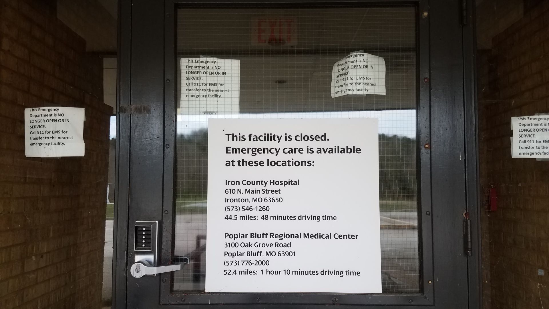 Nearest hospital: 44½ miles away